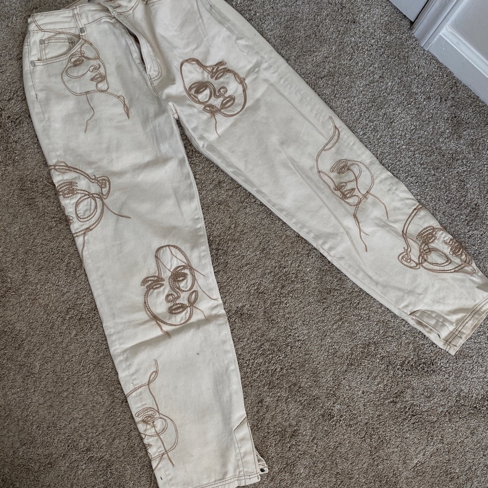 Maniere de voir Beige line art pants